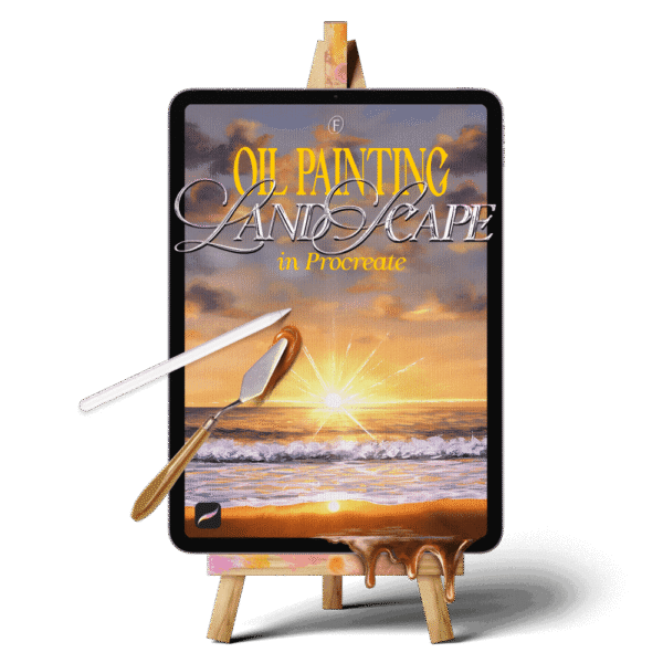 Relaunch 2026 Hero Image Oil landscape painting - Portrait Oil Landscape Painting in Procreate (5 payments)