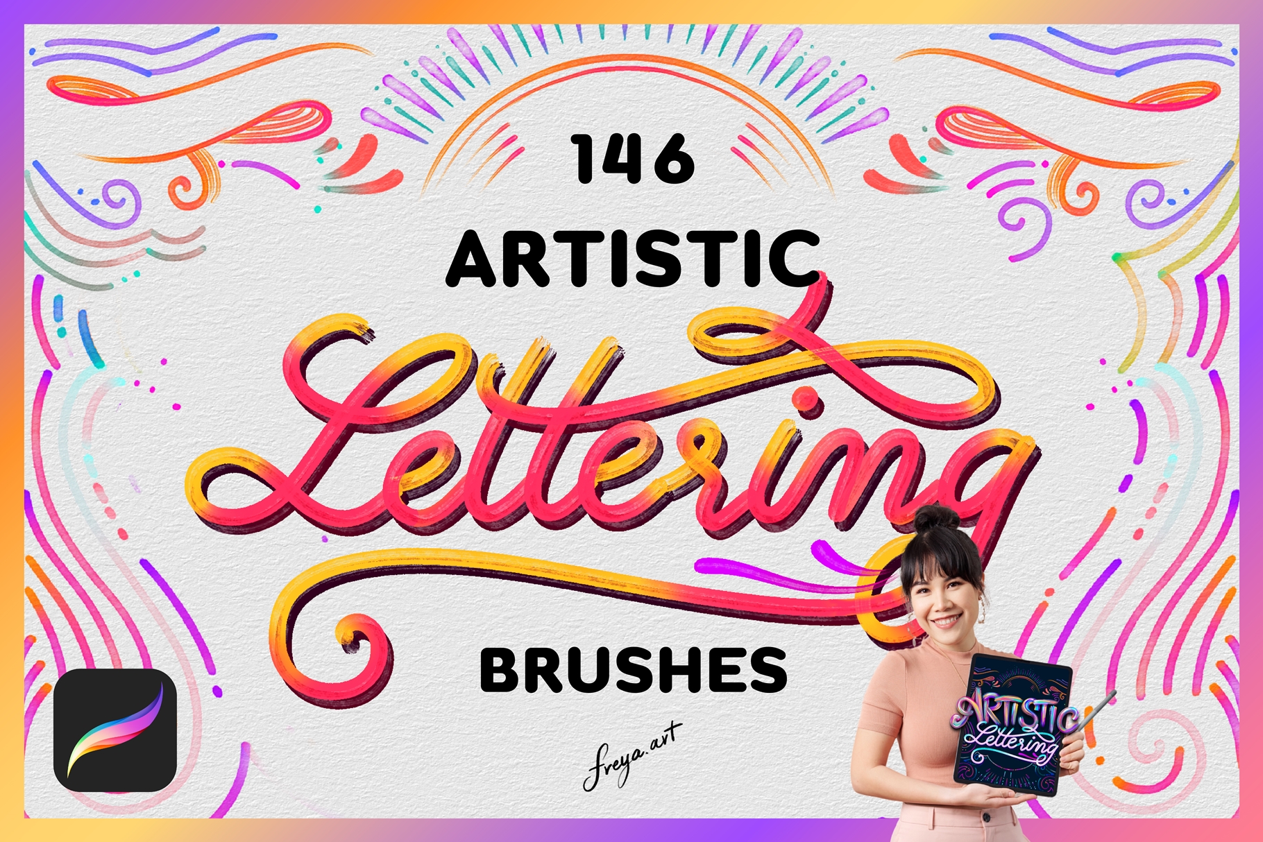 Procreate Brushes Lettering | 146 Artistic Lettering Brushes