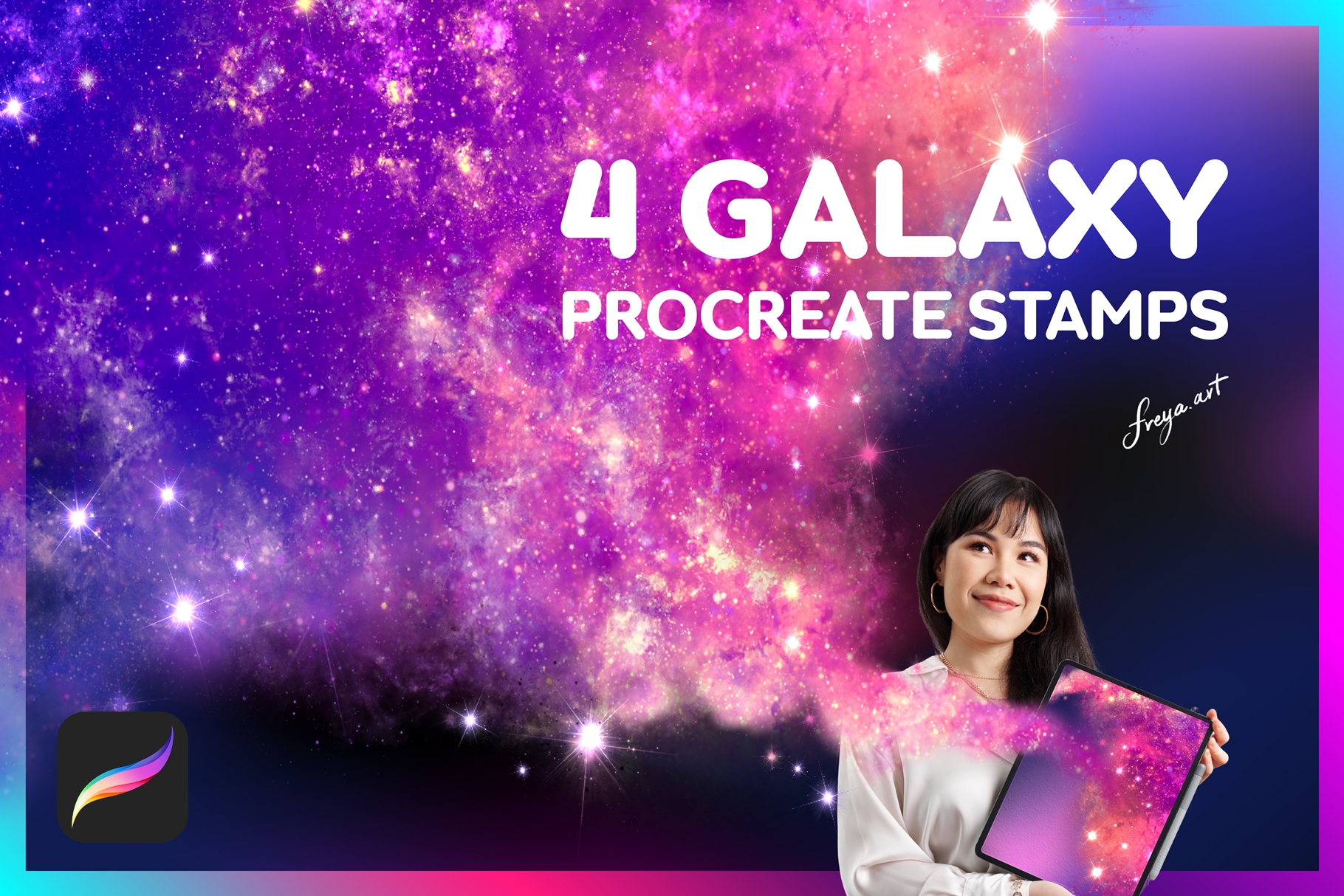 Galaxy Brushes Procreate | 4 Galaxy Procreate Stamps