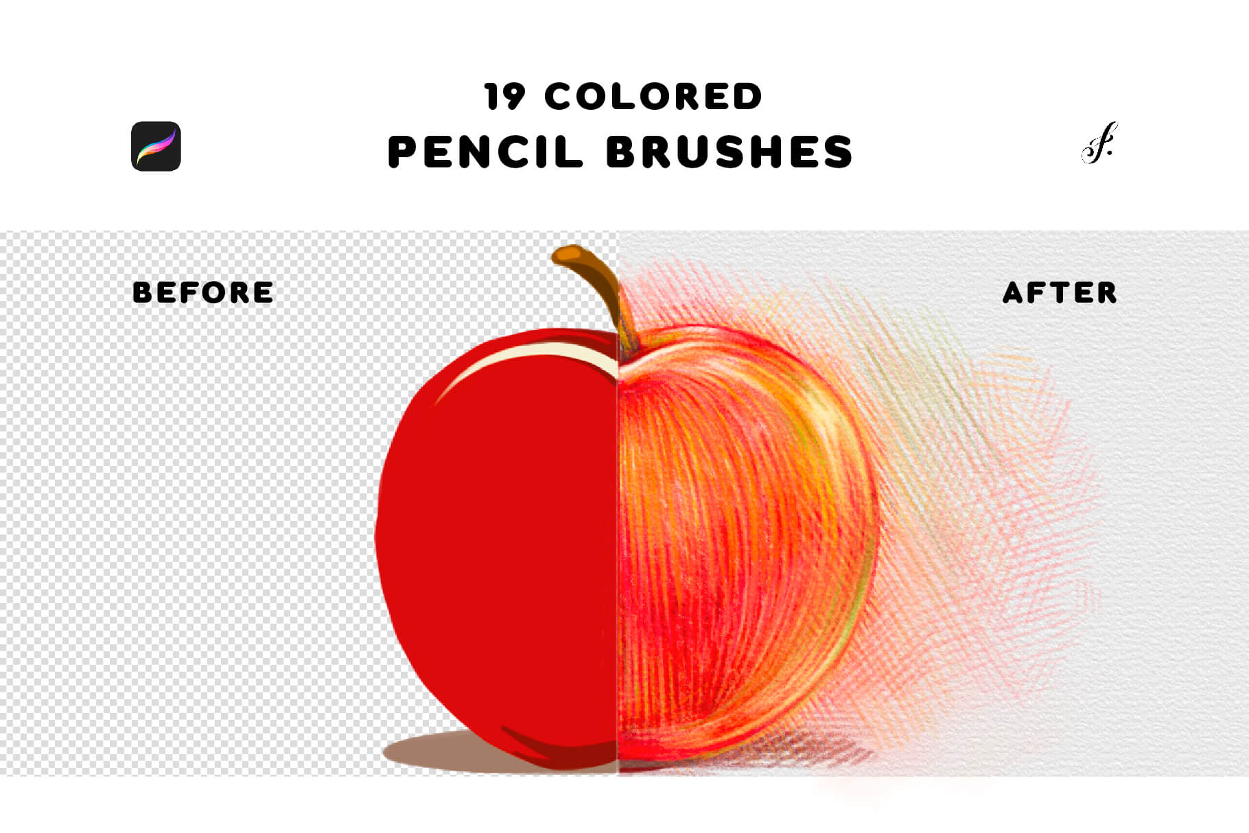Designcuts_WC_Set05_19_Colored_Pencil_Brushes_A_Cover Pencil Procreate Brushes | 19 Colored Pencil Brushes For Procreate