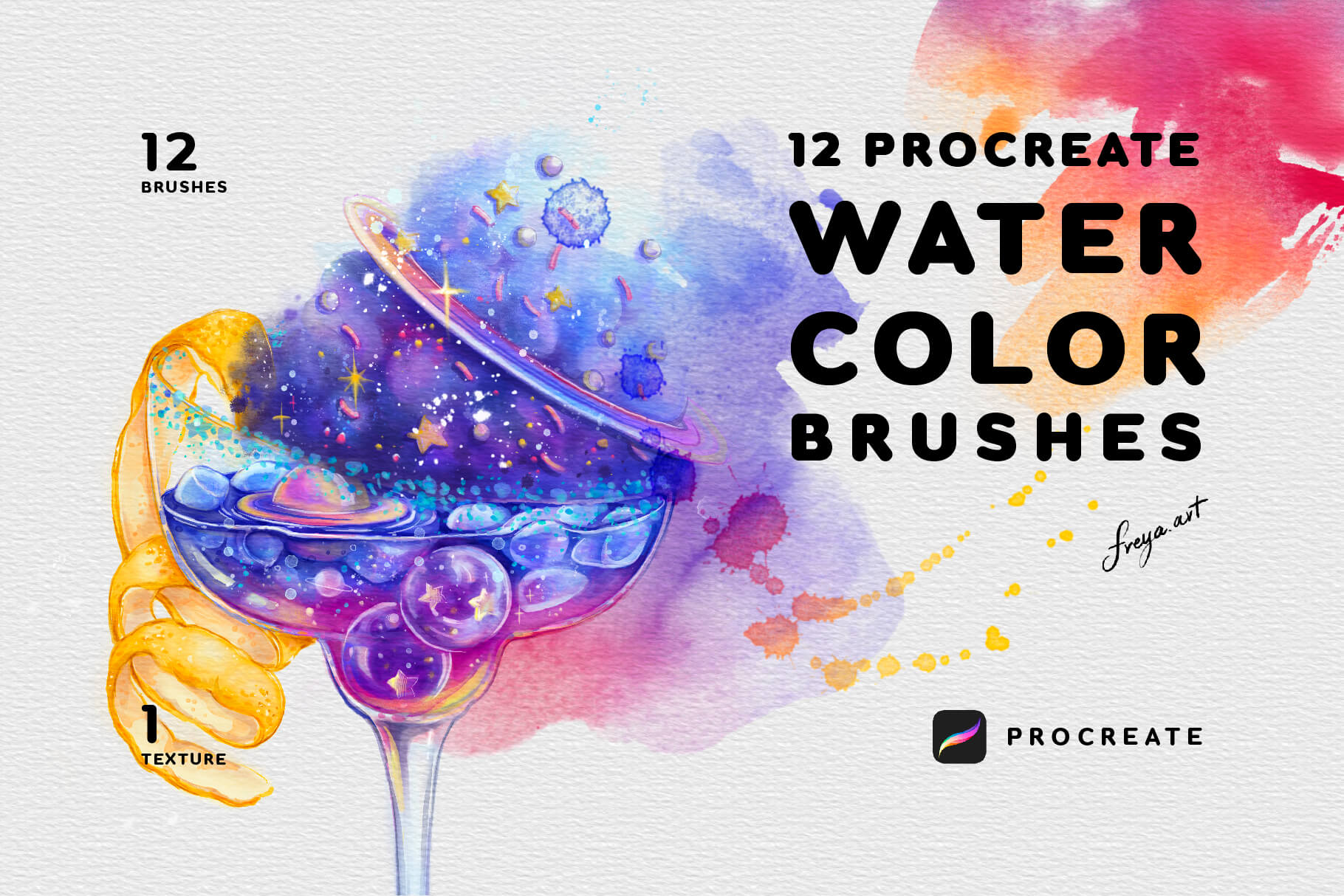 Watercolor Brushes For Procreate | 12 Procreate Watercolor Brushes
