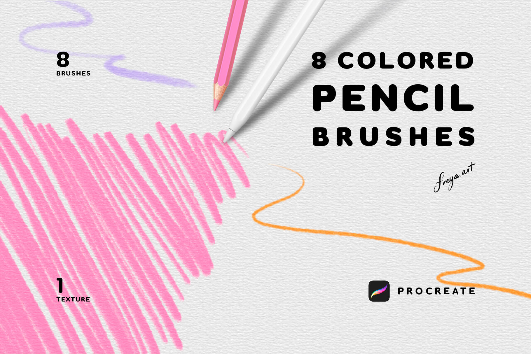 Pencil Brush For Procreate | 8 Procreate Colored Pencil Brushes