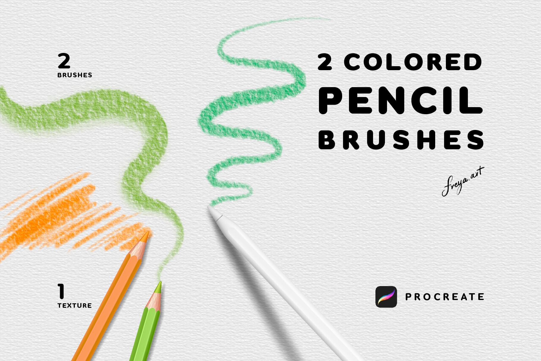 Procreate Pencil Brushes | 2 Procreate Colored Pencil Brushes