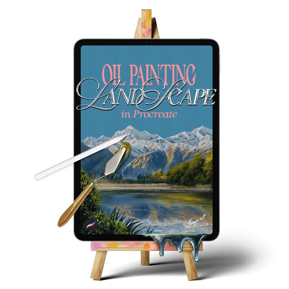 Hero Image Oil landscape painting - Portrait Oil Landscape Painting in Procreate