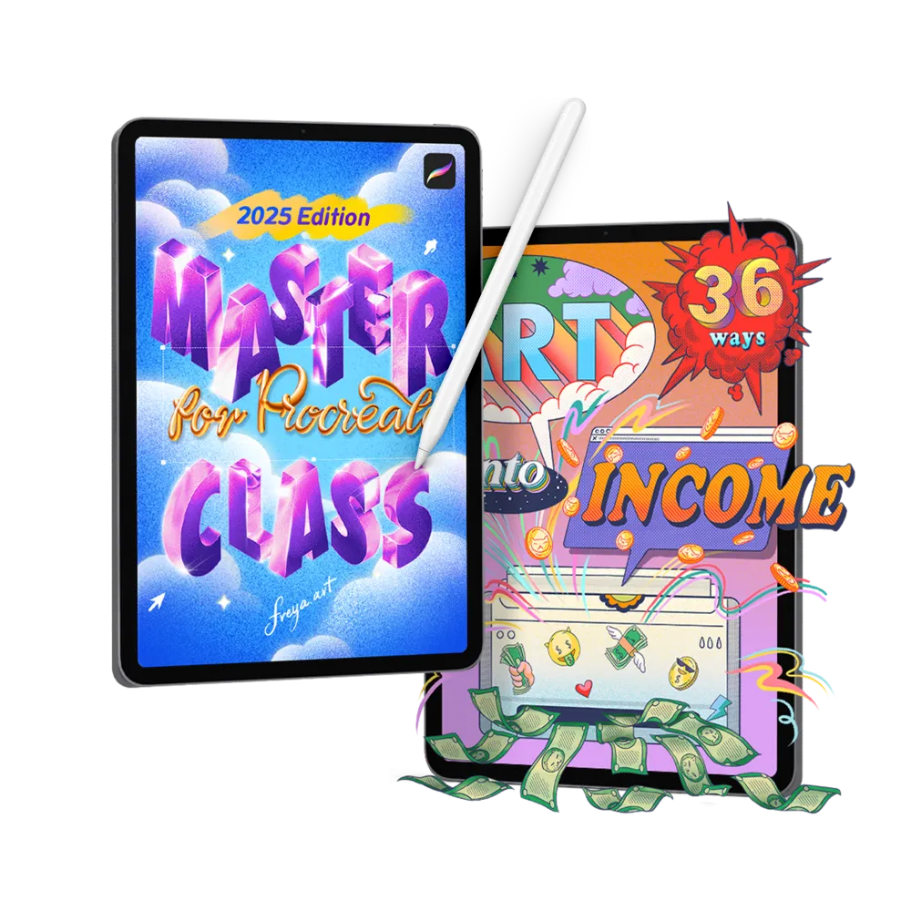 36 Ways to Turn Your Art Into Income + Procreate Masterclass 2024 Bundle