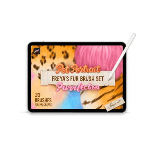 Hero image Freya's Fur brush set - Compressed Freya's Fur Brush Set for Procreate